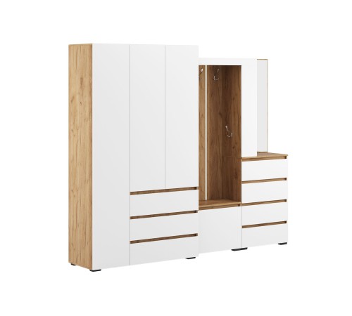 Прихожая Хелен, белый/дуб крафт золото