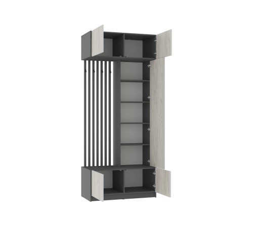 Прихожая Багира 2, графит/крафт белый