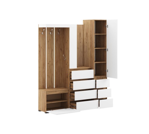 Прихожая Хелен, белый/дуб крафт золото