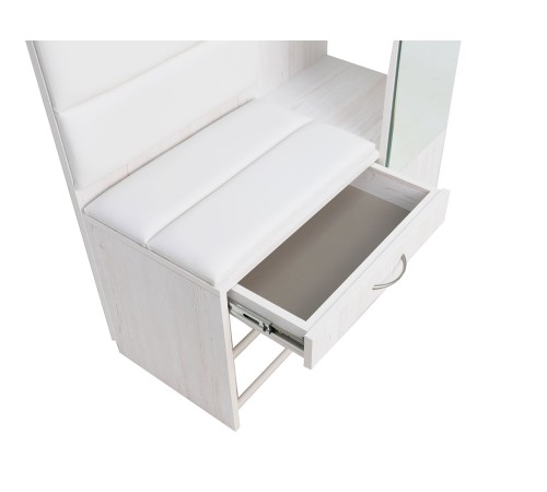 Прихожая с зеркалом Ольга-Милк 2, винтерберг/люкса милк экокожа