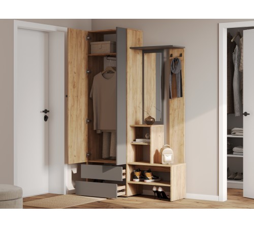 Прихожая Эссо 1, крафт/графит