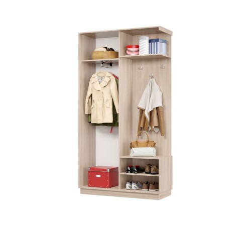 Прихожая-купе Маршал МИНИ 01 левая 220х100х45 (каркас белый 07, фасад 01 зеркало бронза ЗБ), профиль чёрный муар 07