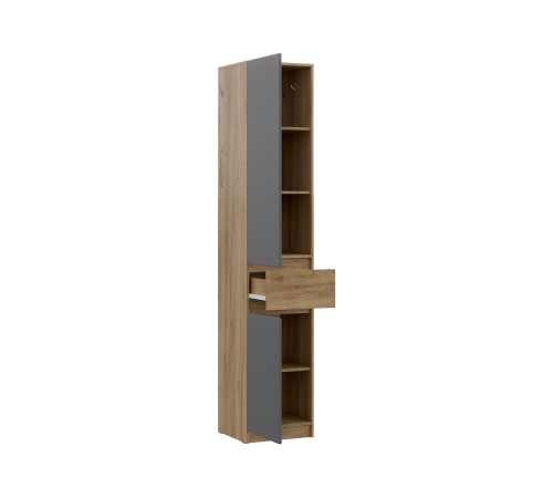 Прихожая Бостон Лайт 1, дуб крафт золотой/серый шифер