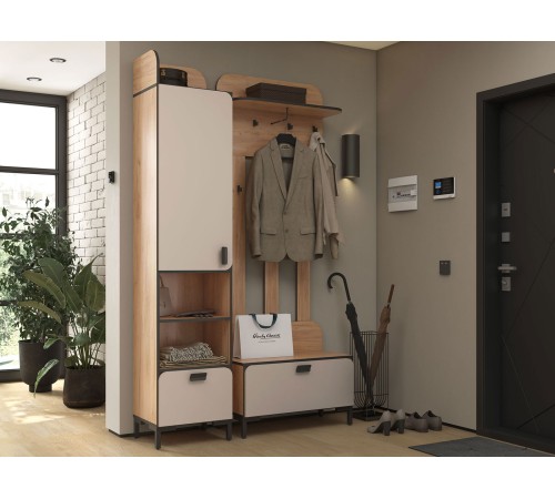 Прихожая Жаклин 2, дуб крафт золотой/кашемир серый