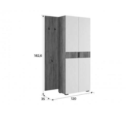 Прихожая Бодрум 5, дуб крафт золотой/графит