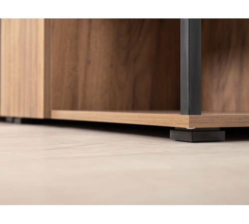 Прихожая Гранд 2, дуб крафт табачный/черный металл/черный кожзам