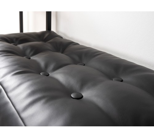 Прихожая Гранд 2, дуб крафт табачный/черный металл/черный кожзам