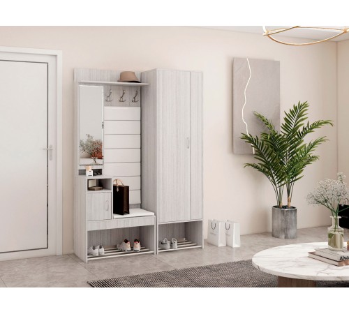 Прихожая Ольга 9, винтерберг/люкса милк экокожа