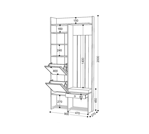Прихожая Гретта-Сатин 1, сатин