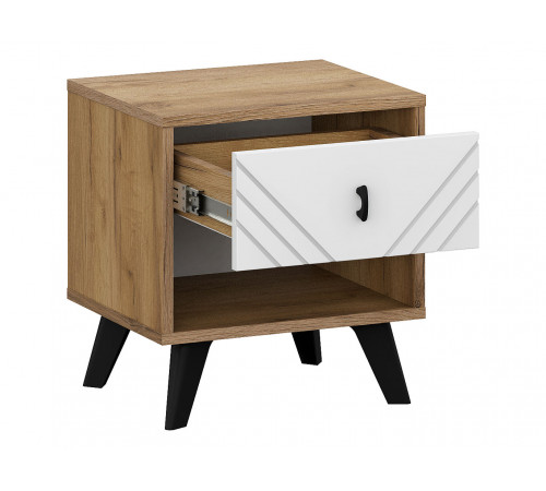 Тумба прикроватная Кайло, дуб золотой/белый матовый