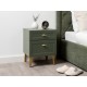 Тумба прикроватная Марион 16.14, дымчатый Зеленый/олива шагрень/белый шагрень