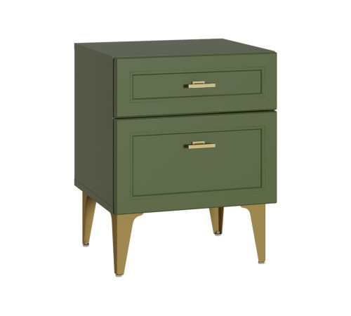 Тумба прикроватная Марион 16.14, дымчатый Зеленый/олива шагрень/белый шагрень