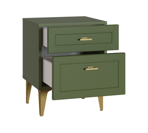 Тумба прикроватная Марион 16.14, дымчатый Зеленый/олива шагрень/белый шагрень