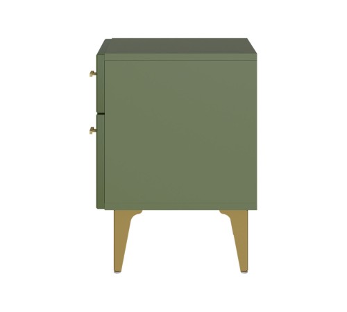 Тумба прикроватная Марион 16.14, дымчатый Зеленый/олива шагрень/белый шагрень