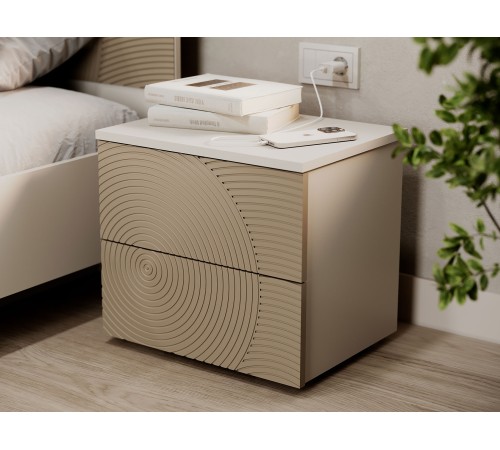 Тумба прикроватная Атлантис, кашемир/флан матовая