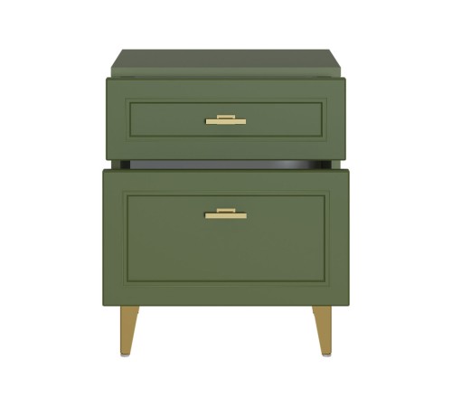 Тумба прикроватная Марион 16.14, дымчатый Зеленый/олива шагрень/белый шагрень
