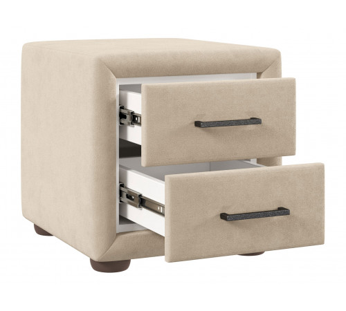 Тумба прикроватная Шерон, кремовый велюр 729