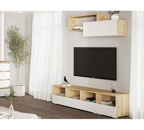 Тумба Прикроватная Хелен, белый/дуб крафт золотой