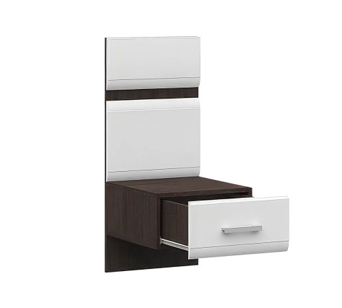 Тумба прикроватная с надстройкой Вегас, венге/белый глянец Тумба прикроватная с надстройкой Вегас, венге/белый глянец