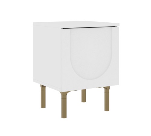 Тумба прикроватная Ванесса, белый/золото