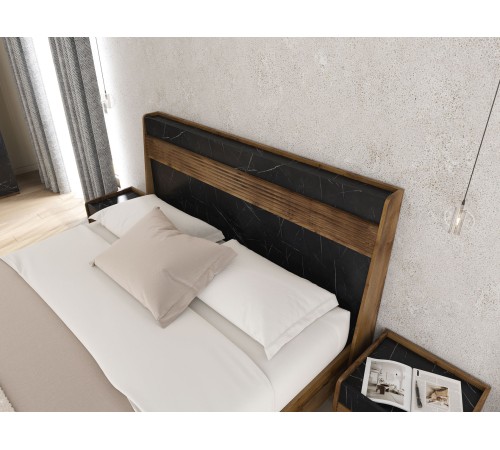 Тумба прикроватная Браун, таксония/мрамор неро маркина