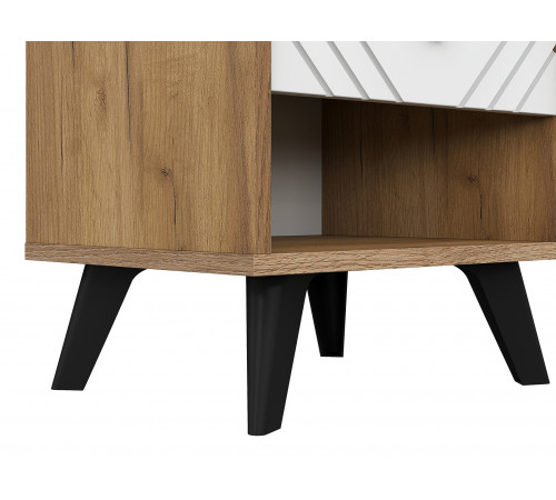 Тумба прикроватная Кайло, дуб золотой/белый матовый