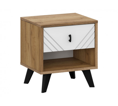Тумба прикроватная Кайло, дуб золотой/белый матовый