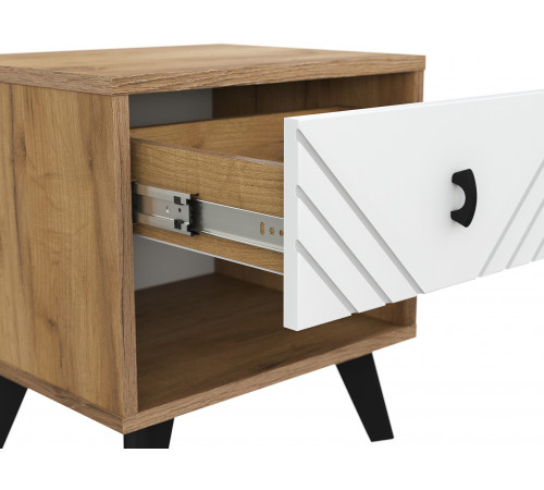 Тумба прикроватная Кайло, дуб золотой/белый матовый