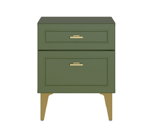Тумба прикроватная Марион 16.14, дымчатый Зеленый/олива шагрень/белый шагрень