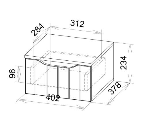 Тумба прикроватная подвесная Памир, меланж