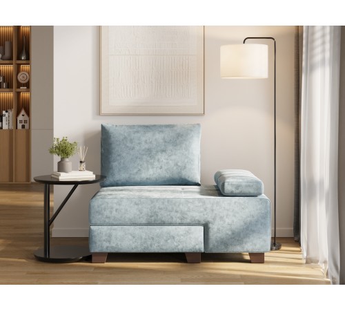Диван Ленни с подушкой, серо-голубой