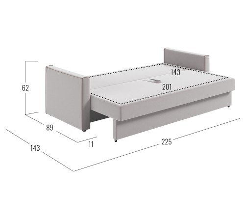 Диван Лагос НПБ, бежевый