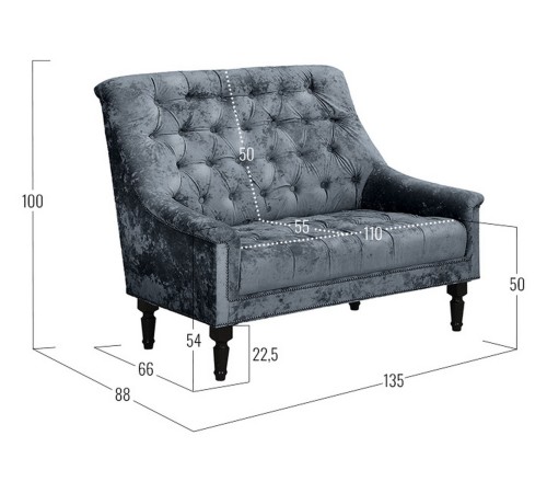 Диван Лансье, графит