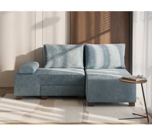 Диван Ленни с подушкой, серо-голубой