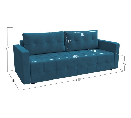 Диван Кантри с подлокотниками, синий