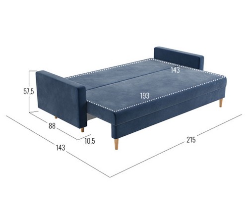 Диван Брайн, синий