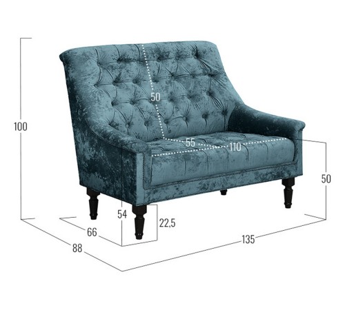 Диван Лансье, зеленый