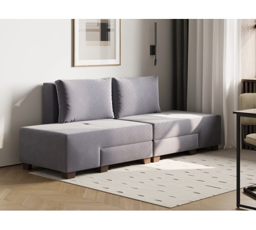 Диван Ленни 2 секции, серый