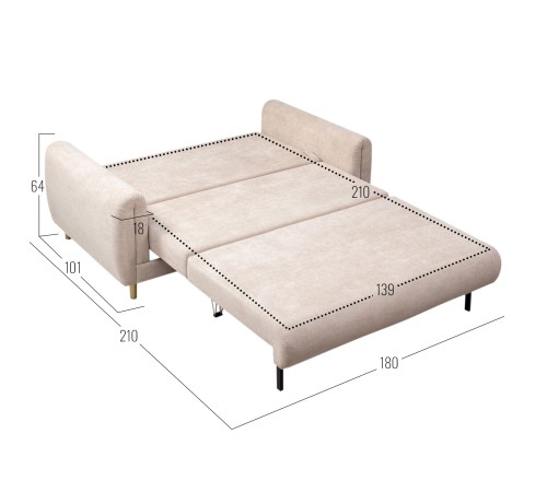 Диван Никас, бежевый