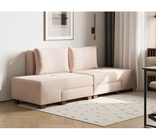 Диван Ленни 2 секции, бежевый