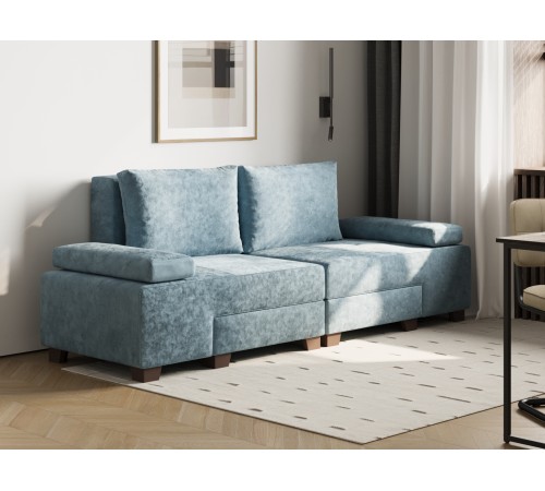 Диван Ленни с подушкой, серо-голубой