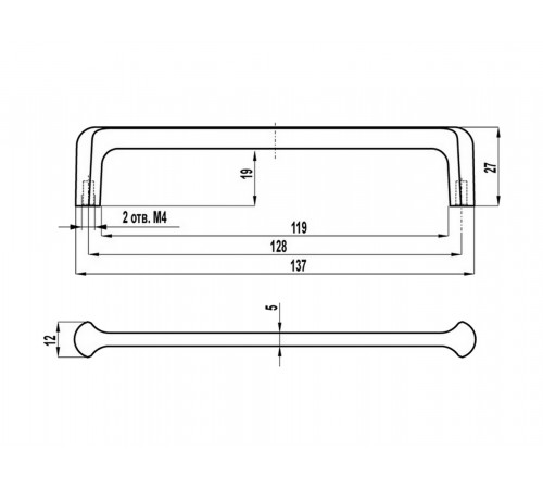 Ручка-скоба FS212, 00-00109369, черный матовый