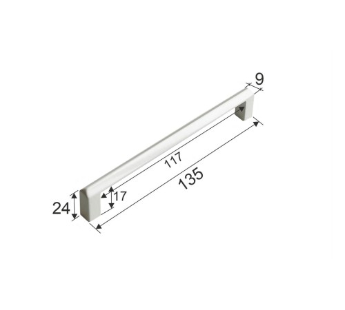 Ручка скоба 0019 (128) (135х24х9), белый