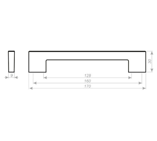 Ручка-скоба С39, 00-00047659, хром