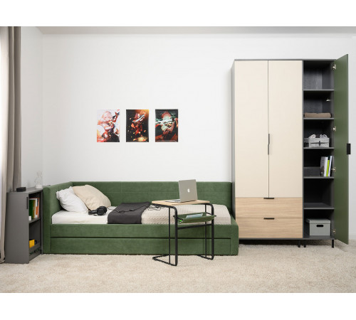 Шкаф 1 дв Марвэл, темно-серый/зеленый