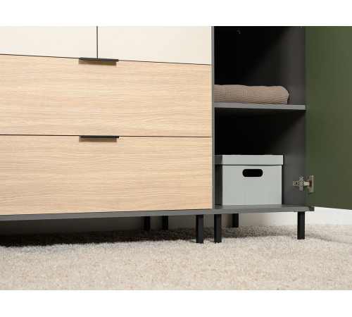 Шкаф 1 дв Марвэл, темно-серый/зеленый