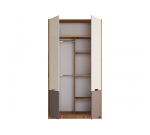 Шкаф 2 дв Рич, дуб крафт золотой/миндаль/глиняный серый