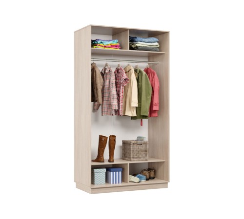 Шкаф-купе Маршал Лайт МИНИ 01 220х100х45 (каркас белый 07, фасады 01.01 зеркало 00.00), профиль шампань 03