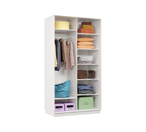 Шкаф-купе Маршал Лайт МИНИ 01 220х100х45 (каркас венге 06, фасады 11.11 зеркало 00.00), профиль шампань 03