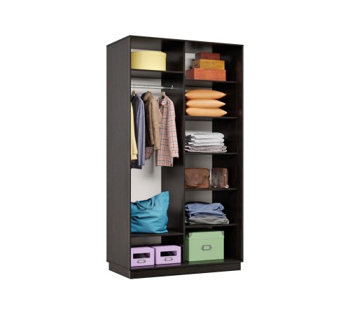 Шкаф-купе Маршал Лайт МИНИ 01 220х100х45 (каркас венге 06, фасады 11.11 зеркало 00.00), профиль шампань 03